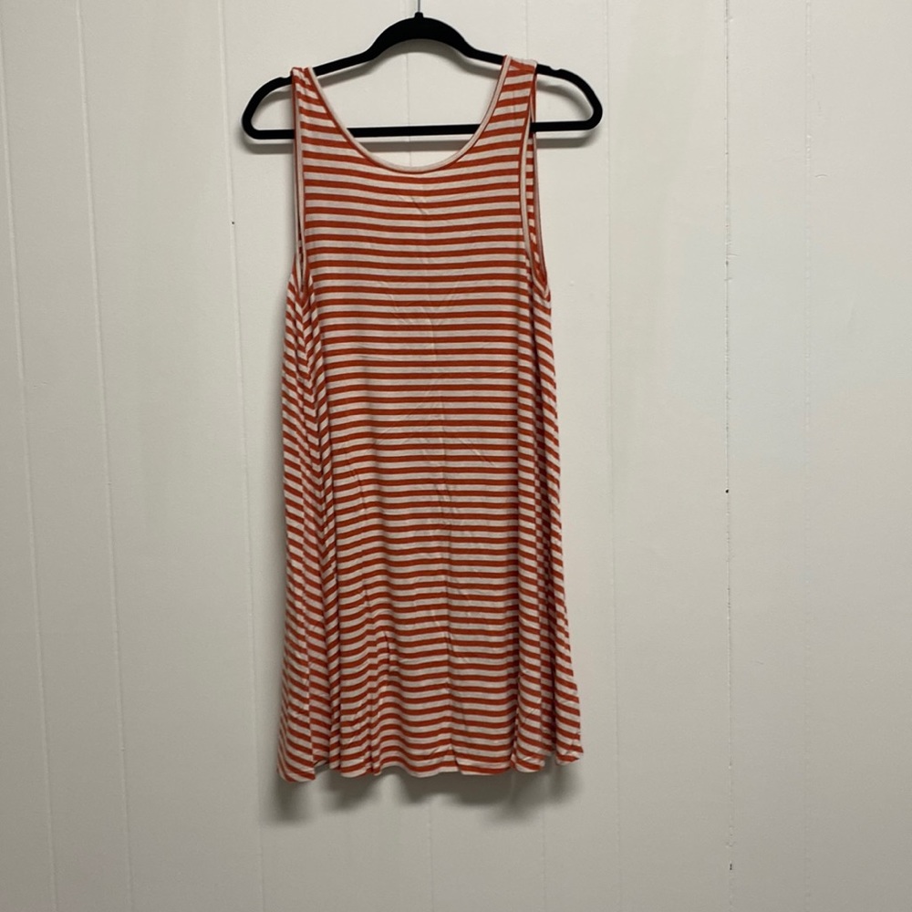 American Eagle Orange and White Striped Dress